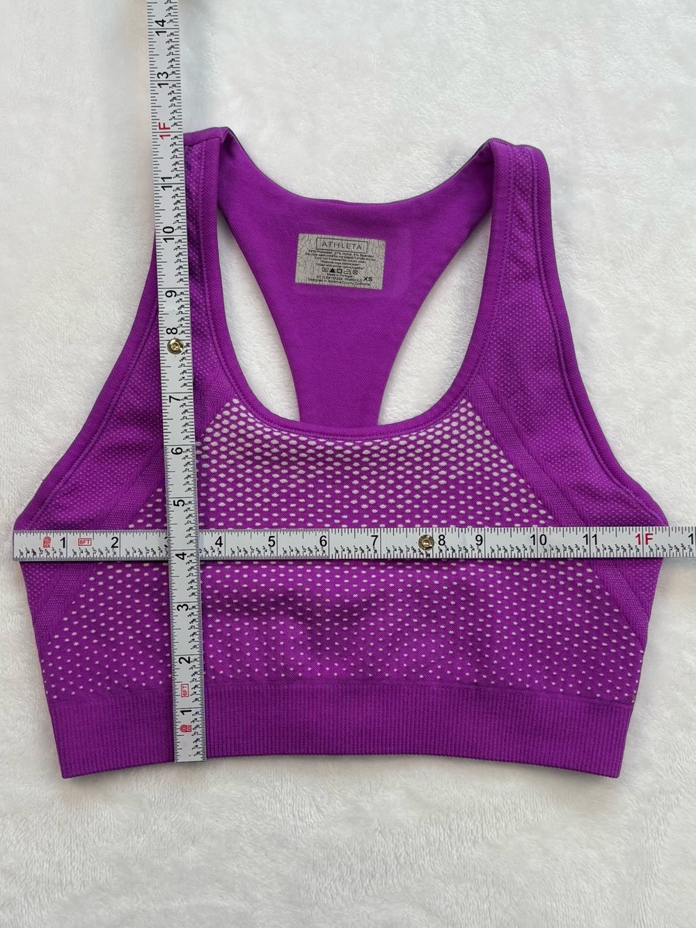 ATHLETA Purple Seamless Racerback Sports Bra XS Workout Yoga Activewear - Picture 6 of 6